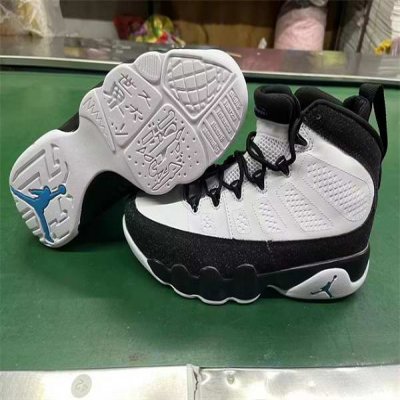 Men's Running weapon Air Jordan 9 White Black Shoes 021