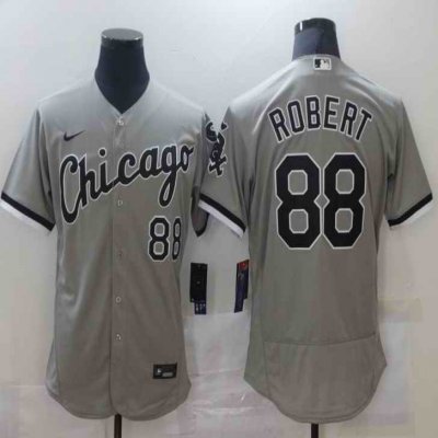 Men's Chicago White Sox #88 Luis Robert Grey Flex Base Stitched Jersey