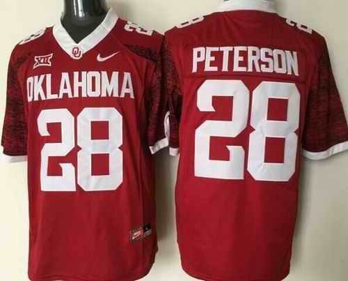 Sooners #28 Adrian Peterson Red New XII Stitched NCAA Jersey