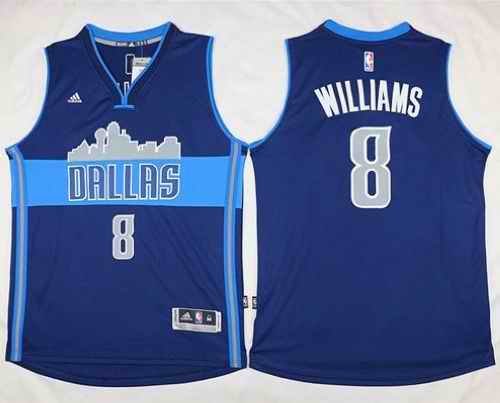 Mavericks #8 Deron Williams Navy Blue The City  Stitched NBA Jersey