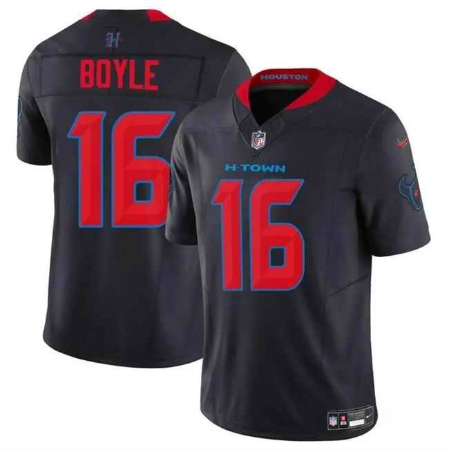 Men's Houston Texans #16 Tim Boyle Navy 2024 2nd Alternate F.U.S.E Vapor Stitched jersey