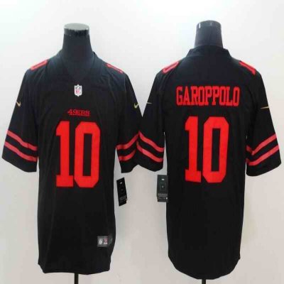 Men's Nike San Francisco 49ers #10 Jimmy Garoppolo Black Vapor Untouchable Limited Stitched NFL Jersey