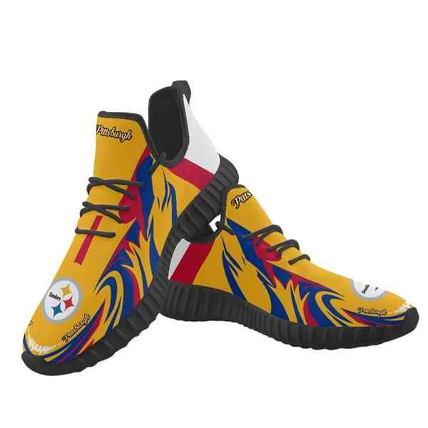 Women's Pittsburgh Steelers Mesh Knit Sneakers/Shoes 022