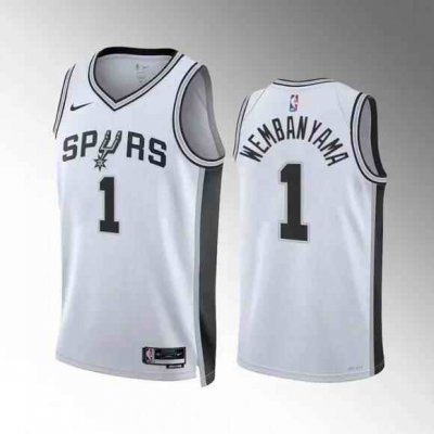 Youth San Antonio Spurs #1 Victor Wembanyama White 2022/23 Association Edition Stitched Football Jersey