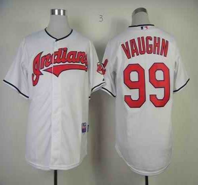 Indians #99 Rick Wild Thing Vaughn Stitched White MLB Jersey