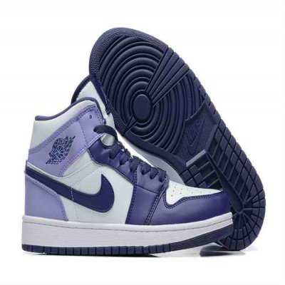 Women's Running Weapon Air Jordan 1 Purple/White Shoes 0417