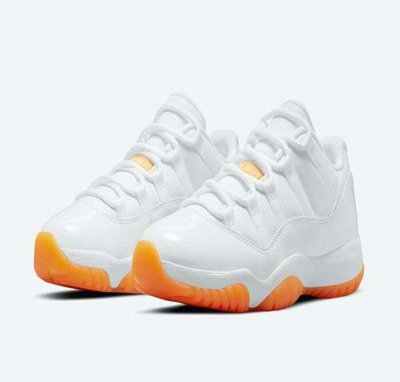 Men's Running weapon Air Jordan 11 White Orange Shoes 046