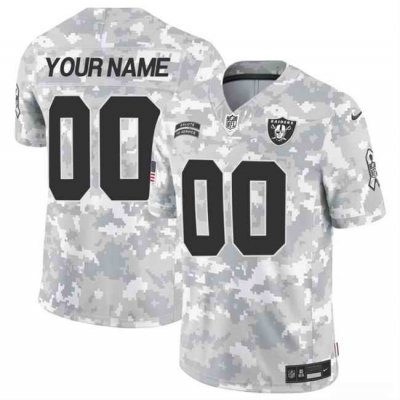 Men's Las Vegas Raiders Active Player Custom 2024 F.U.S.E Arctic Camo Salute to Service Limited Stitched Football Jersey