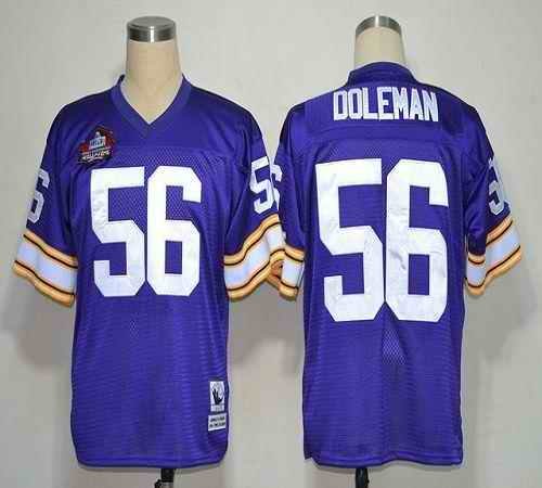 Mitchell And Ness Hall of Fame 2012 Vikings #56 Chris Doleman Purple Stitched Throwback NFL Jersey