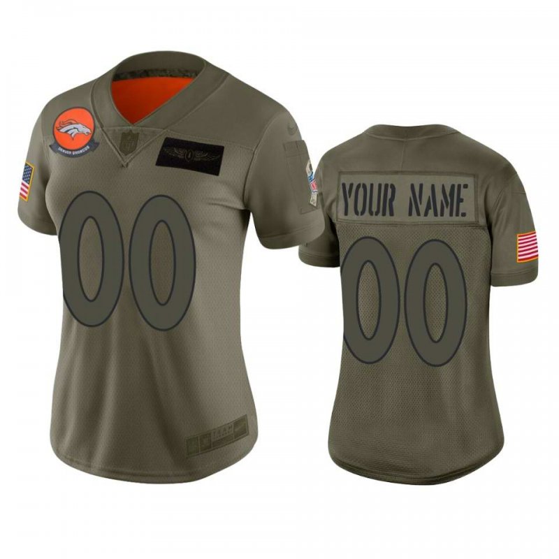 Women's Denver Broncos Customized 2019 Camo Salute To Service NFL Stitched Limited Jersey(Run Small'