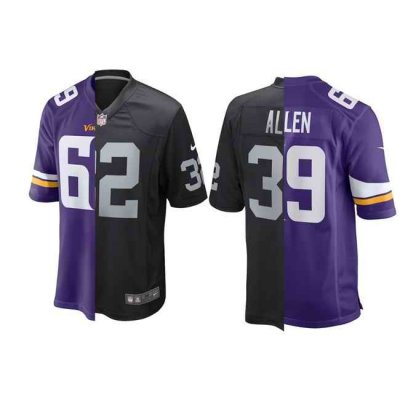 Men's Minnesota Vikings & Raiders Customized Purple/Black Split Stitched Football Jersey