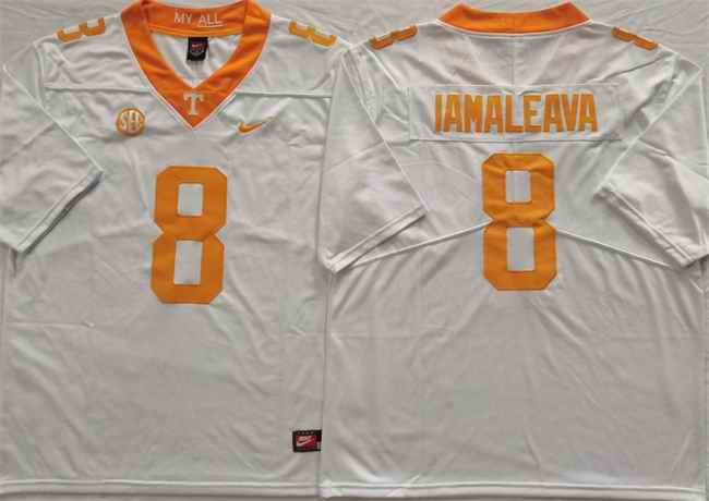 Men's Tennessee Volunteers #8 Nico Iamaleava White Stitched Jersey