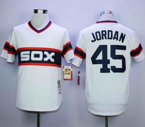 Mitchell And Ness 1983 White Sox #45 Michael Jordan White Throwback Stitched MLB Jersey