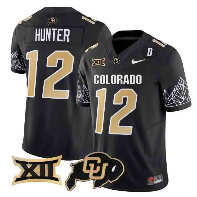 Youth Colorado Buffaloes ACTIVE PLAYER Custom Black 2024 F.U.S.E. With Big 12 XII Patch Stitched Football Jersey