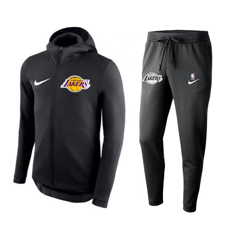 Men's Los Angeles Lakers Black Warmup Hoodiesuit