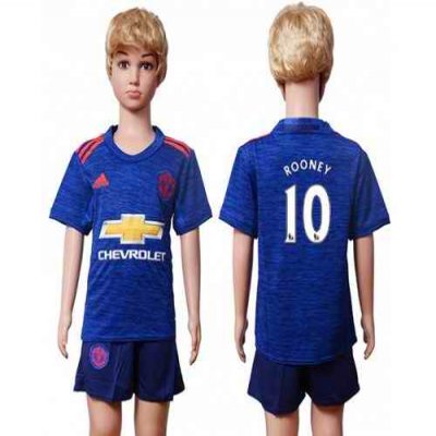 Manchester United #10 Rooney Away Kid Soccer Club Jersey