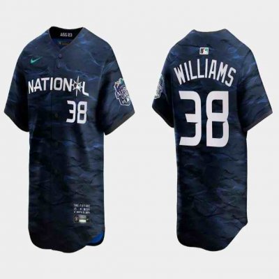 Men's Milwaukee Brewers #38 Devin Williams Royal 2023 All-star Cool Base Stitched Baseball Jersey