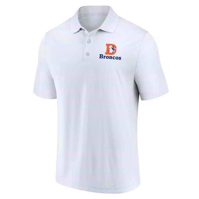 Men's Denver Broncos White Throwback Polo