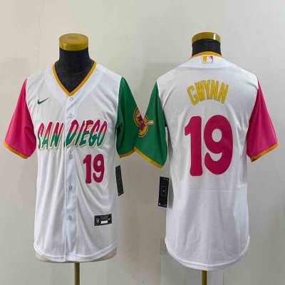 Youth San Diego Padres #19 Tony Gwynn 2022 White City Connect Stitched Baseball Jersey