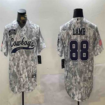 Men's Dallas Cowboys #88 CeeDee Lamb 2024 Arctic Camo Salute to Service Stitched Baseball Jersey