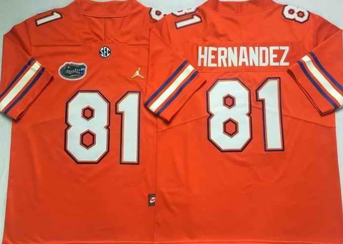 Men's Florida Gators #81 Aaron Hernandez Orange Jersey