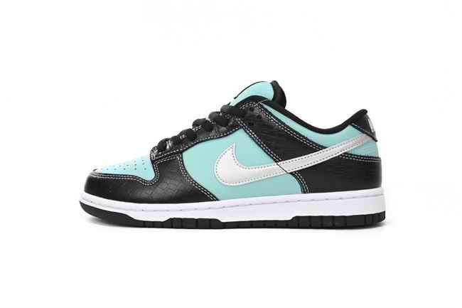 Men's Dunk Low Black/Aqua Shoes 0419