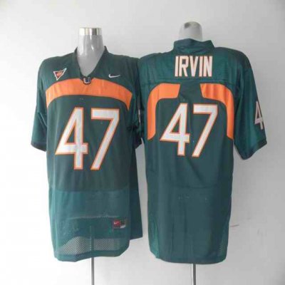 Hurricanes #47 Michael Irvin Green Stitched NCAA Jerseys