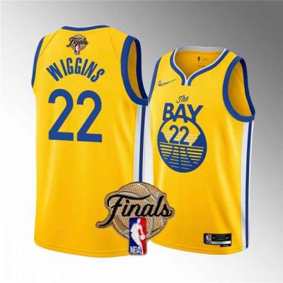 Men's Golden State Warriors #22 Andrew Wiggins 2022 Yellow NBA Finals Stitched Jersey