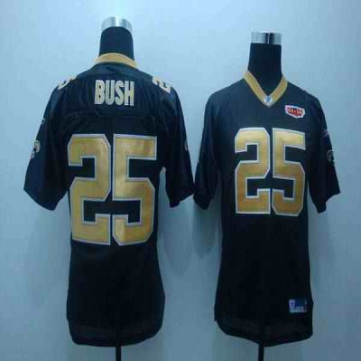 Saints #25 Reggie Bush Black With Super Bowl Patch Stitched Youth NFL Jersey