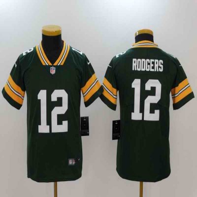 Youth Green Bay Packers #12 Aaron Rodgers Green Vapor Untouchable Limited Jersey