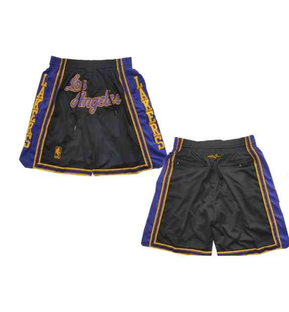 Men's Los Angeles Lakers Black Shorts (Run Small)