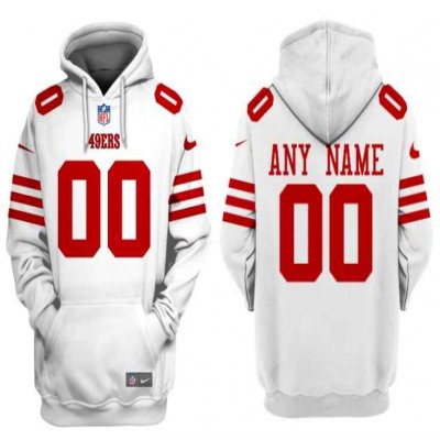 Men's San Francisco 49ers Active Player Custom White Alternate Pullover Hoodie