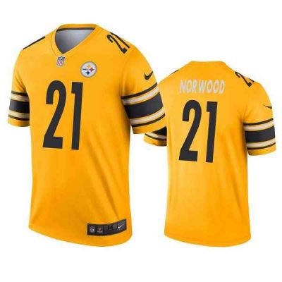 Men's Pittsburgh Steelers #21 Tre Norwood Gold Inverted Legend Stitched Jersey