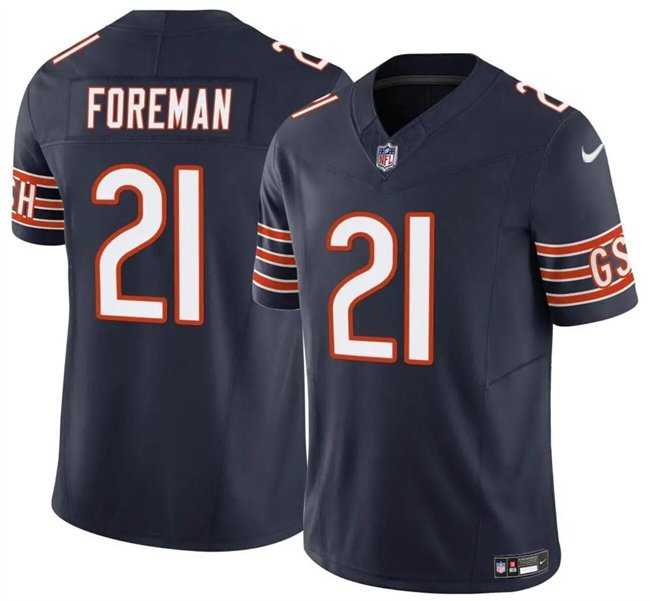 Men's Chicago Bears #21 D'Onta Foreman Navy 2023 F.U.S.E. Vapor Stitched Football Jersey