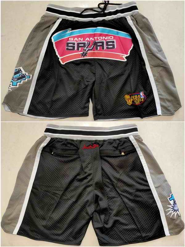 Men's San Antonio Spurs Black/Grey Shorts (Run Small)