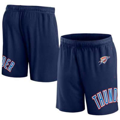 Men's Oklahoma City Thunder Navy Free Throw Mesh Shorts