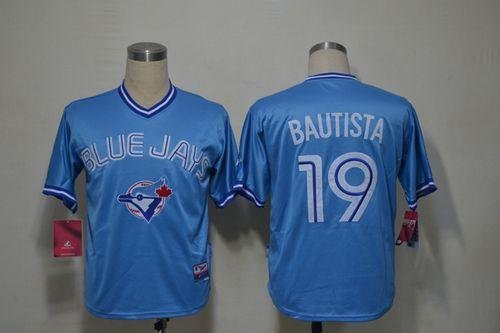 Blue Jays #19 Jose Bautista Light Blue Stitched MLB Jersey