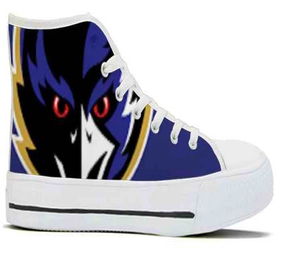 Men's Baltimore Ravens High Top Canvas Sneakers 005