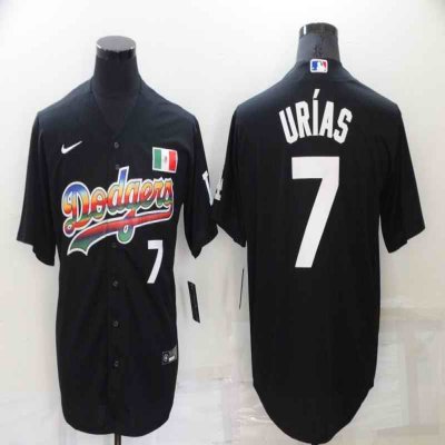 Men's Los Angeles Dodgers #7 Julio Urias Black Stitched Baseball Jersey