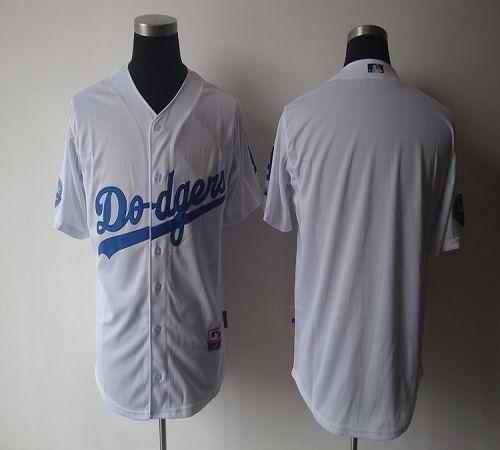 Dodgers Blank White With 50th Anniversary Dodger Stadium Patch Stitched MLB Jersey