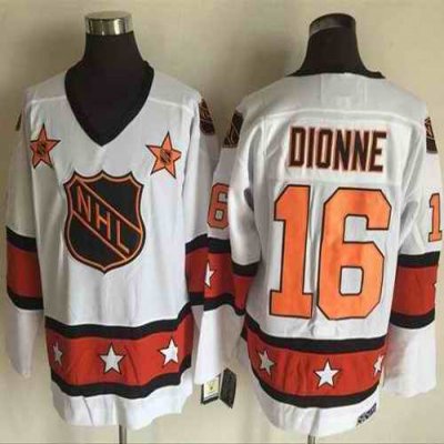 Kings #16 Marcel Dionne White/Orange All Star CCM Throwback Stitched NHL Jersey