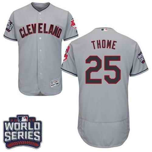 Indians #25 Jim Thome Grey Flexbase Authentic Collection 2016 World Series Bound Stitched MLB Jersey