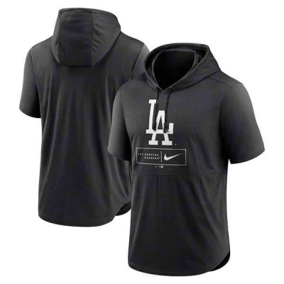 Men's Los Angeles Dodgers Black Short Sleeve Pullover Hoodie