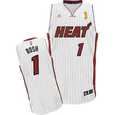 Heat #1 Chris Bosh White 2012 Champions Ring Ceremony Stitched NBA Jersey