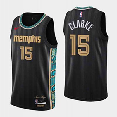 Men's Memphis Grizzlies #15 Brandon Clarke 2020-21 Black City Edition Stitched NBA Jersey