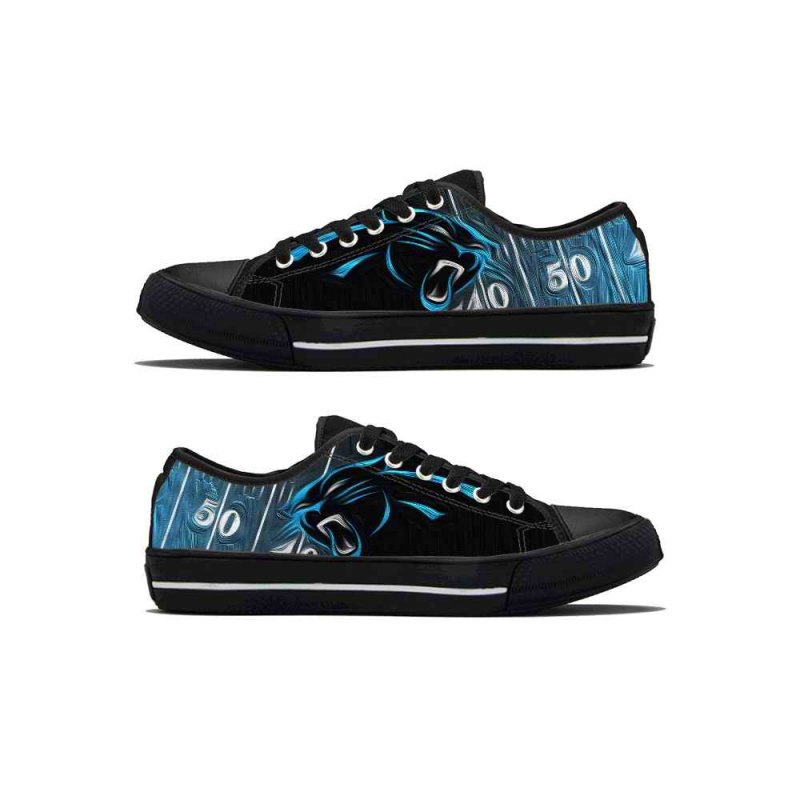 Men's Carolina Panthers Low Top Canvas Sneakers 002