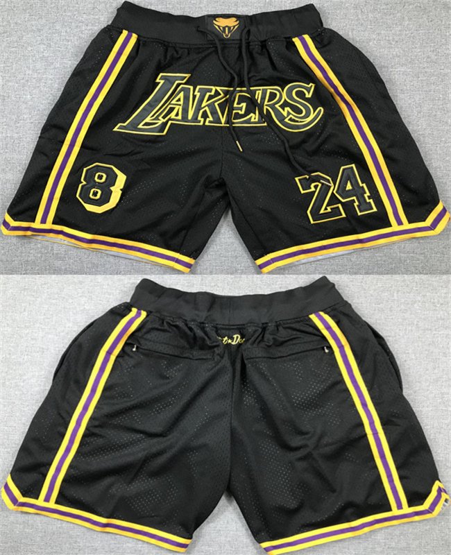 Men's Los Angeles Lakers Black Shorts (Run Small)