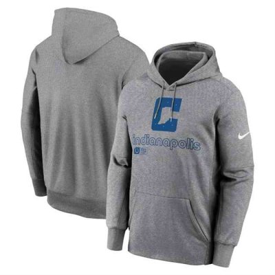 Men's Indianapolis Colts Grey Performance Pullover Hoodie