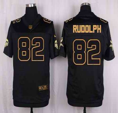 Nike Vikings #82 Kyle Rudolph Black Men's Stitched NFL Elite Pro Line Gold Collection Jersey