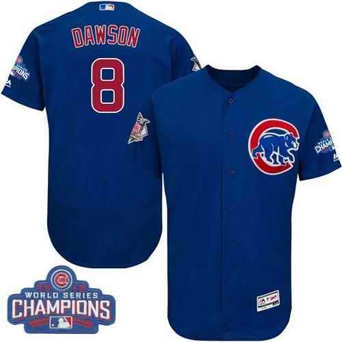 Cubs #8 Andre Dawson Blue Flexbase Authentic Collection 2016 World Series Champions Stitched MLB Jersey